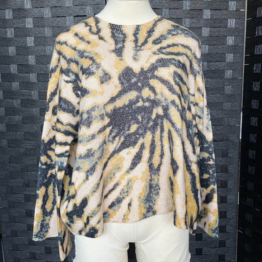 Gilded Intent Small Tie Dye Sweater Oversized Crew Neck Long Sleeve
